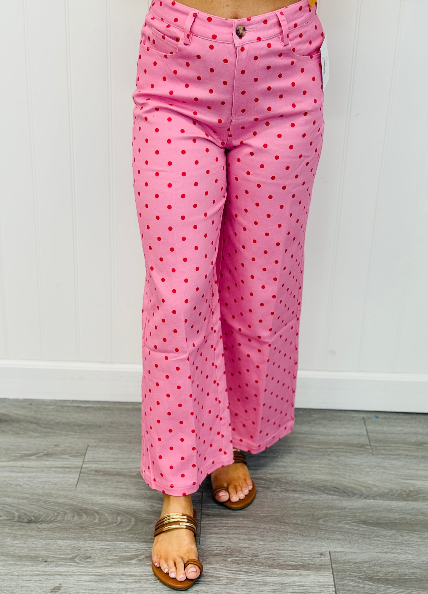 Polka Dot Zip Fly Pants (Reg.) -3 Colors