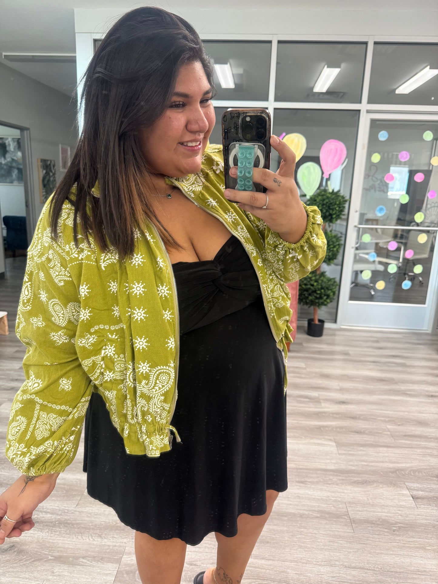 Golden Lime Bandana Print Bomber Jacket (Reg.)