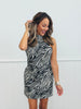 Zebra Halter Neck Mini Dress (Reg.)