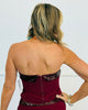 Burgundy Sequin Foldover Tube Top (Reg.)