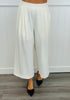 Ivory Contrast Collar Sleeveless Top & Pant Set (Reg. and Plus)