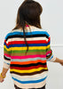 Queen Of Sparkles Multi Striped Card Logo Sweater (Reg. and Plus)