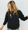 Cozy Micro Polka Dot Hoodie Top (Reg.) - 2 Colors