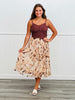 Multi Abstract Print Midi Skirt (Reg & Plus)