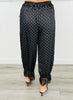 Black/White Polka Dot Lace Trim Pants (Reg. and Plus)