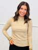 Almond Knit Mock Neck Top (Reg.)