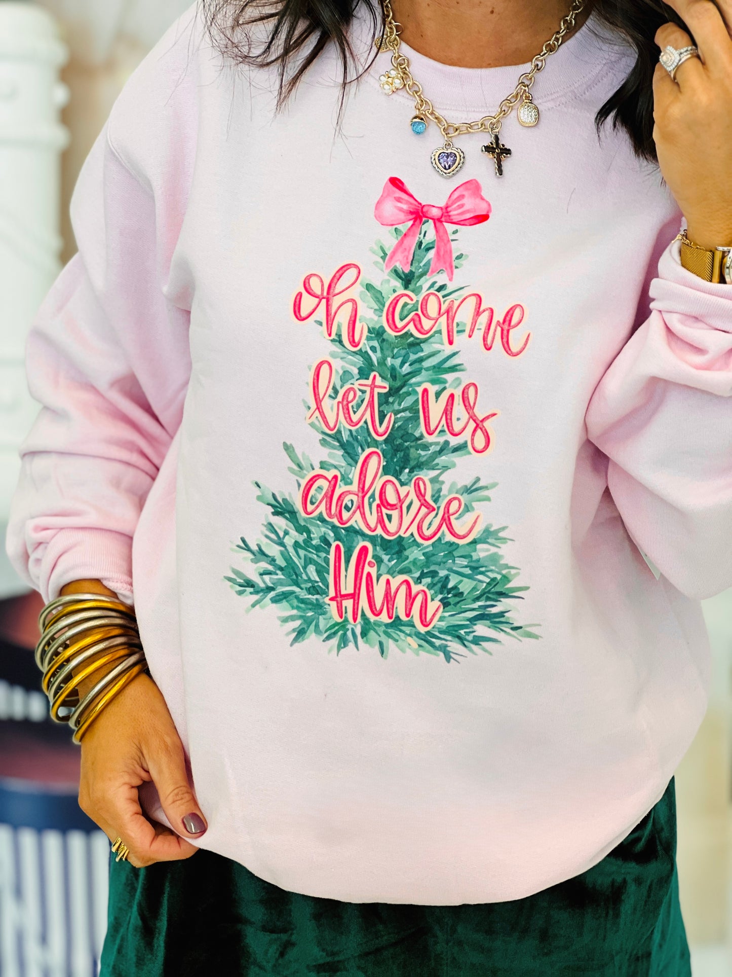Oh Come Let Us Adore Him Sweatshirt (Reg. and Plus)