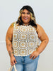 White/Taupe Square Crochet Tank Top (Reg & Plus)