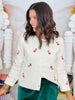 Cream Candy Cane Embroidered Sweater Cardigan (Reg.)