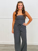 Black Stripe Strapless Top & Pant Set (Reg.)