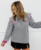 Black Gingham Pullover Peasant Blouse (Reg.)