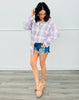 Purple Rhinestone Embellished Button Up Top (One Size)
