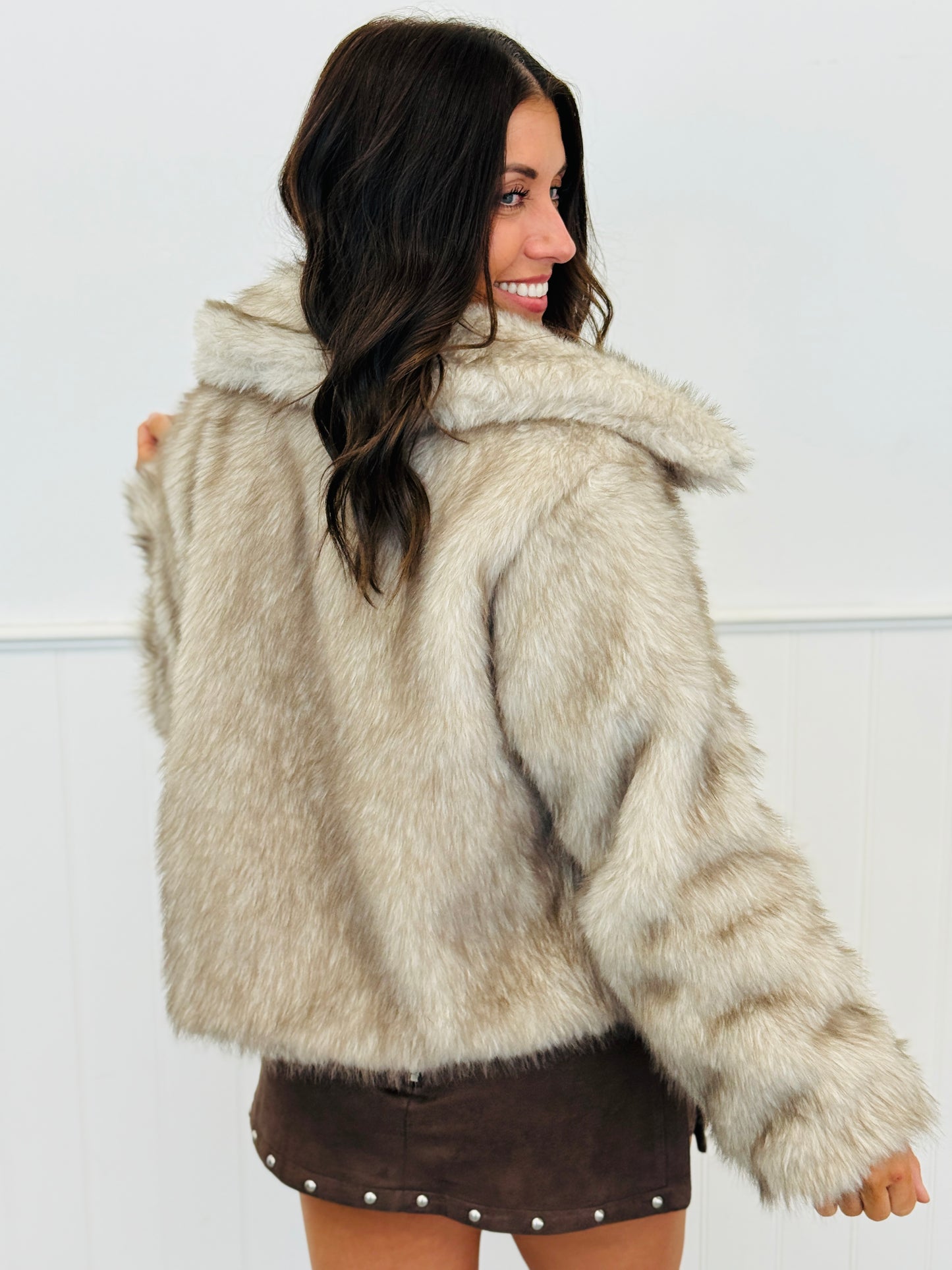 Fur Zip Up Jacket (Reg. and Plus)