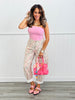 Khaki Floral Print Barrel Pants (Reg & Plus)