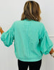 Mint Contrast Sweater Knit Snap Button Cardigan (Reg. and Plus)