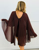 Chocolate Chiffon Cape Romper (Reg.)