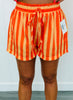 Striped Elastic Waist Shorts (Reg.) - 2 Colors