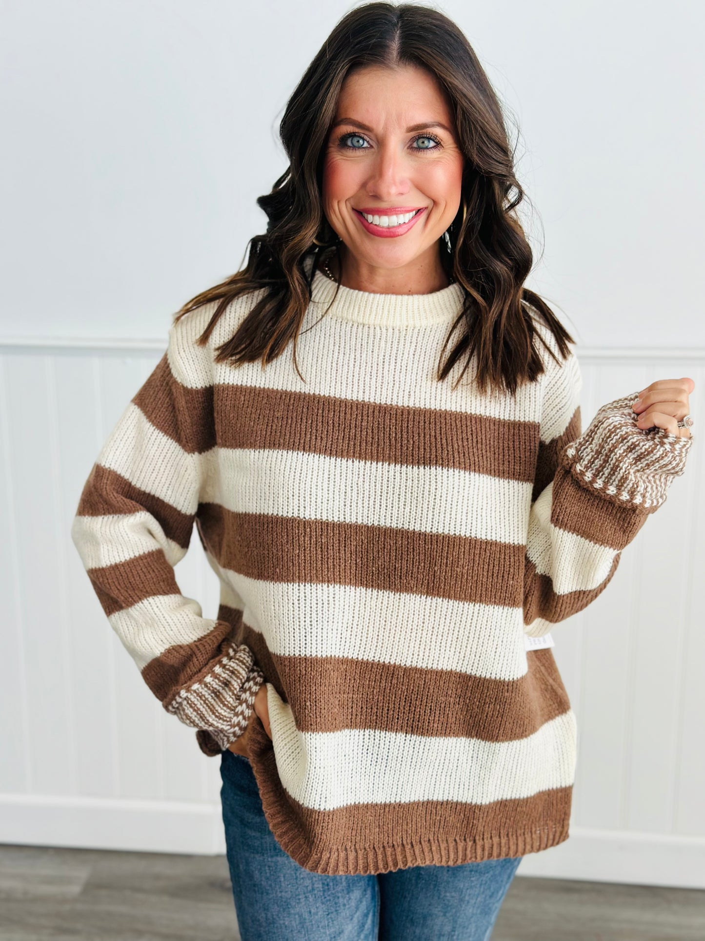 Marshmallow Coco Striped Sweater (Reg)-2 Colors