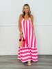 Pink & White Vertical Stripe Maxi Dress (Reg. & Plus)