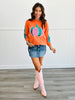 Orange Pumpkin Sequin Long Sleeve Top (Reg. & Plus)