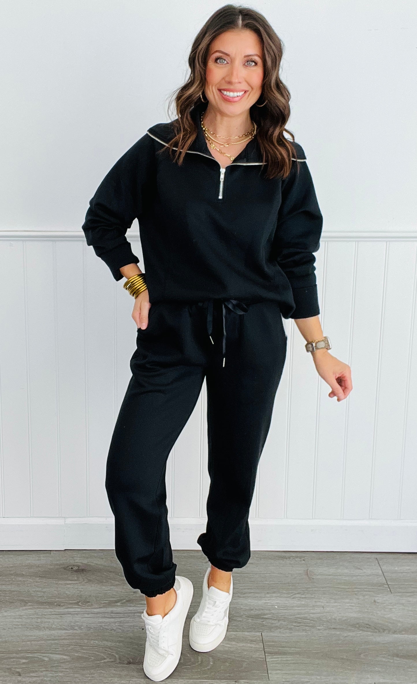 Dear Scarlett Get Comfy Quarter Zip Top & Jogger Set (Reg. and Plus) - 7 Colors