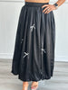 Black Satin Bow Maxi Skirt (Reg.)