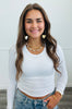 Long Sleeve Crop Tee Top (Reg.)-5 Colors