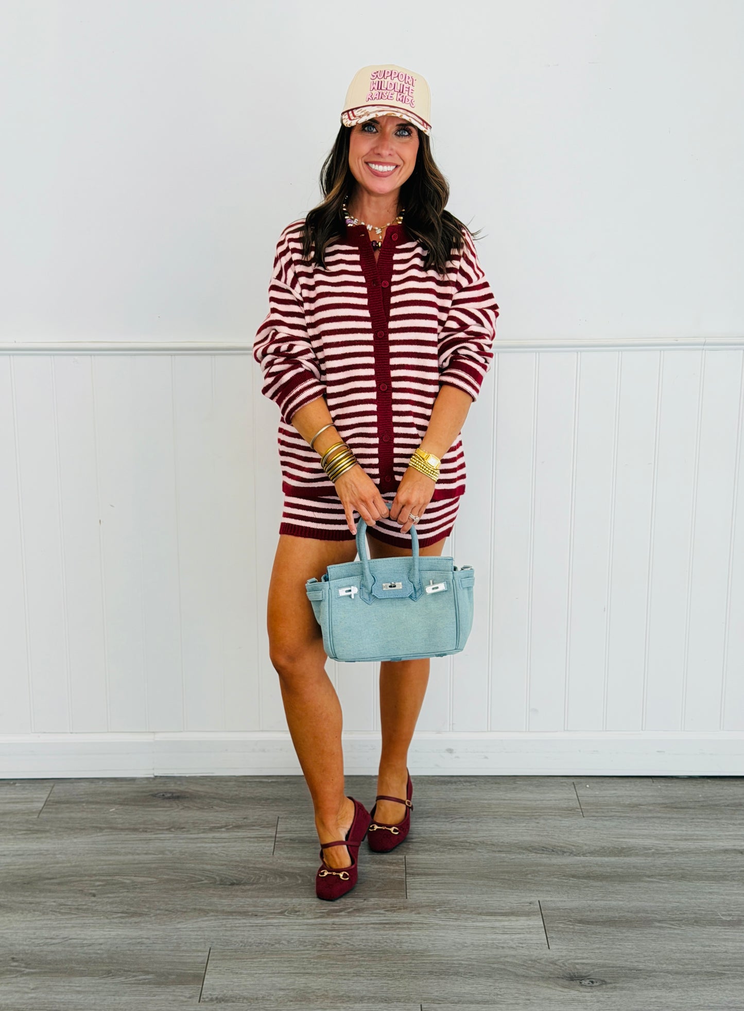 Striped Button Down Sweater Cardigan (Reg.) - 3 Colors