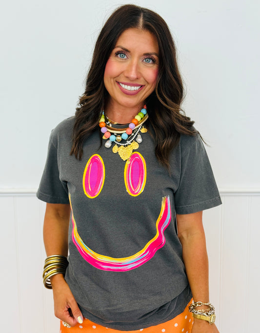 Brushstroke Smile Graphic Tee (Reg. and Plus)