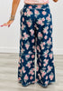 Dark Denim Floral Print Pants (Reg & Plus)