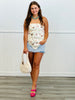 Cream Whimsicle Ice Cream Satin Tube Top (Reg.)