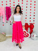 Fuchsia Sheer Polka Dot Tulle Mesh Skirt (OS)