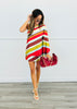 Chocolate Striped Mini Skirt (Reg.)