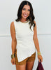 Asymmetric Action Ruched Top (Reg.)-3 Colors