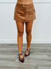 Mocha Washed Corduroy Mini Skort (Reg.)