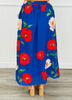 Cobalt Multi Bold Poppy Midi Skirt (Reg & Plus)