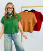 Waist Length Ribbed Dolman Sweater Top (Reg.) - 3 Colors