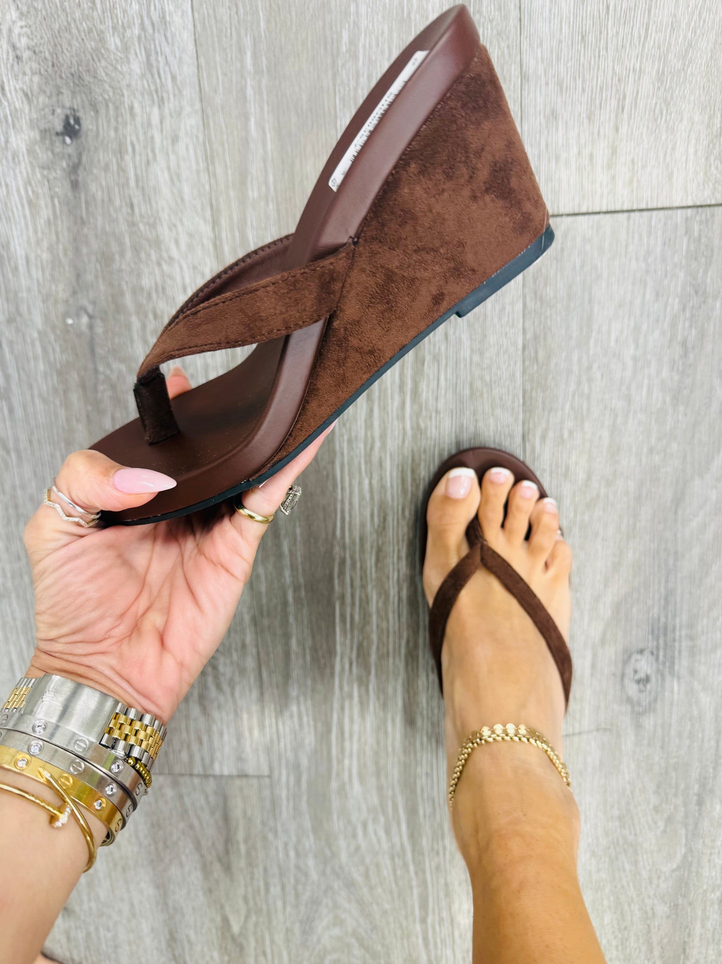 Brown Simple Charm Wedge