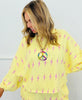 Yellow Lightning Print Sweatshirt & Shorts Set (Reg. and Plus)