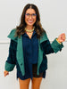 Hunter/Navy Reversible Crop Trench Jacket (Reg & Plus)