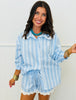 Sky Pinstriped PJ Top/Short Set (Reg.)
