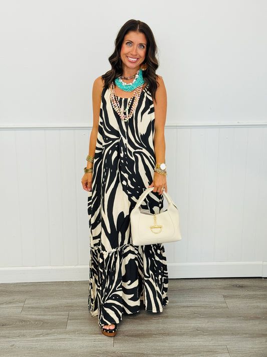 Zebra Print Maxi Dress (Reg. and Plus)