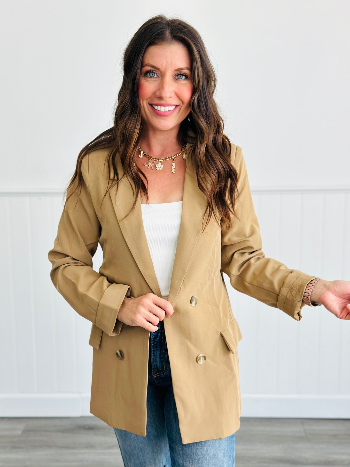 Essential Double Breasted Blazer (Reg)-3 Colors