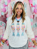 White Glitter Nutcracker Sequin LS Top (Reg. and Plus)