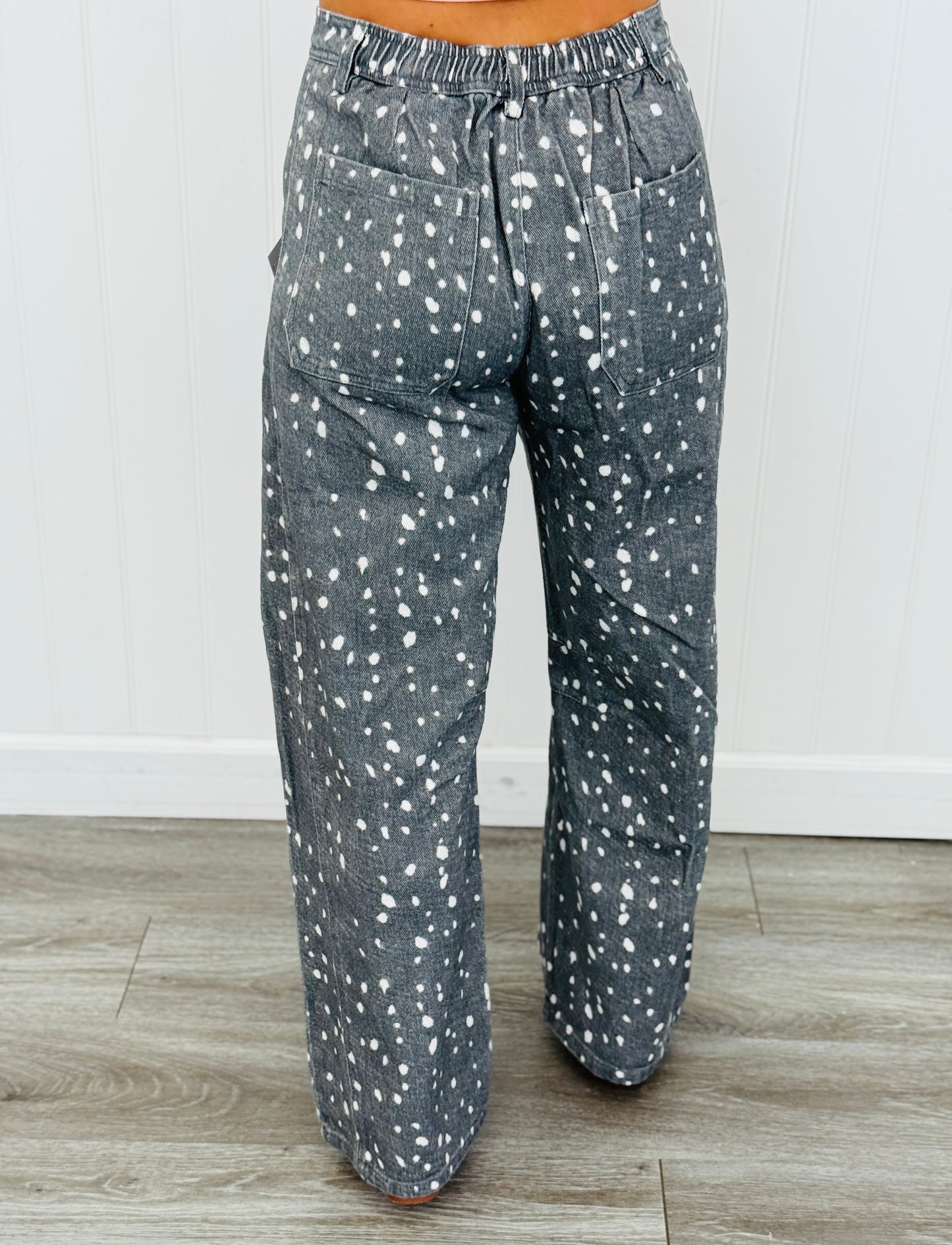 Washed Bambi Print Barrel Pants (Reg.) - 2 Colors