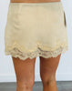 Lace Trim Suede Mini Skort (Reg)