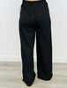 Black Contrast Side Stripe Wide Leg Pants (Reg & Plus)