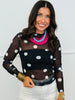 Polka Dot Mesh Long Sleeve Top (Reg.) - 3 Colors