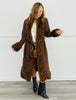 Brown Faux Leather Longline Coat (Reg.)