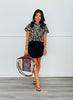 Zebra Print Short Sleeve Top (Reg.) - 2 Colors
